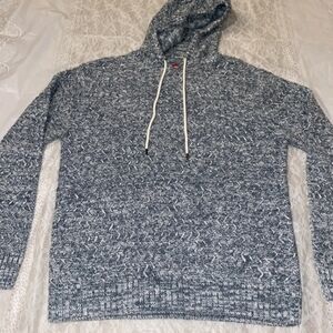 UNIONBAY Y2K Sweater Medium Winter Gray Pullover Hood 100% Acrylic Men's Grunge